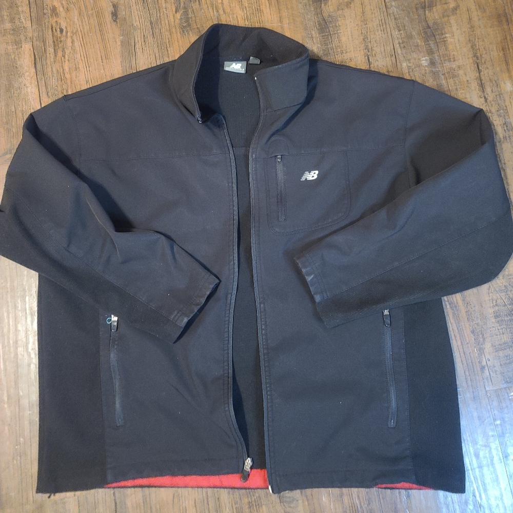 New Balance Soft Shell Jacket Fleece Lined Thunder Grey Water Wind Resistant xl